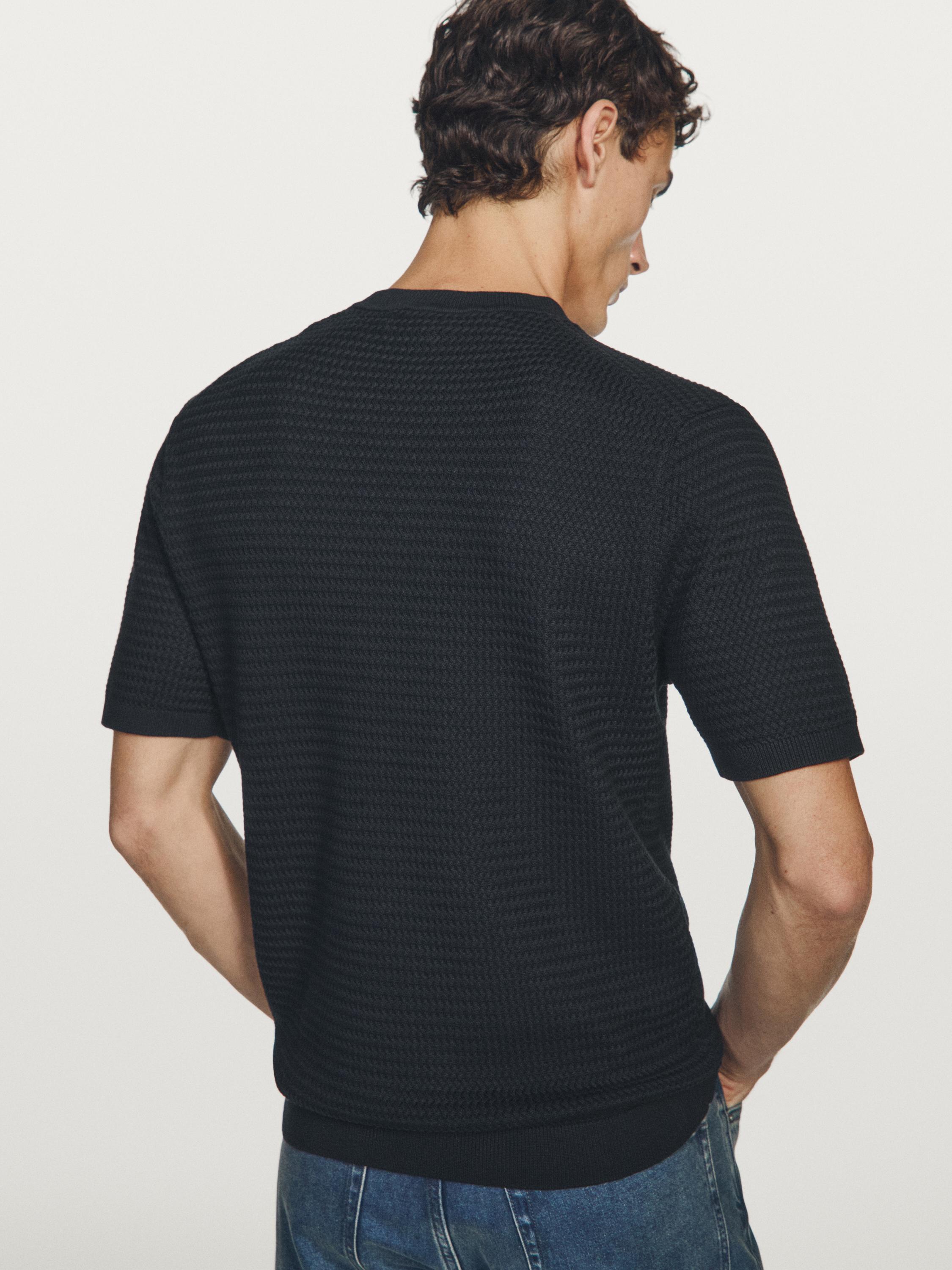 T-shirt en maille texturée à manches courtes