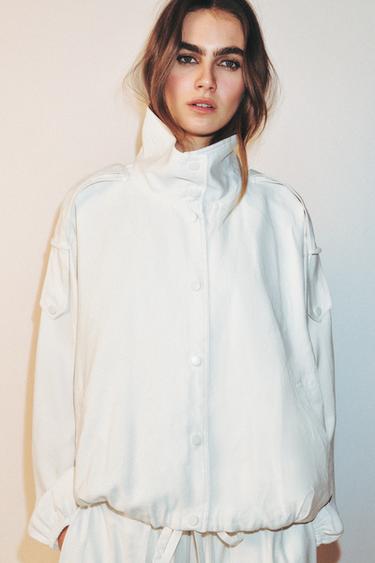 HIGH NECK JACKET - Oyster-white by Zara - Image 1