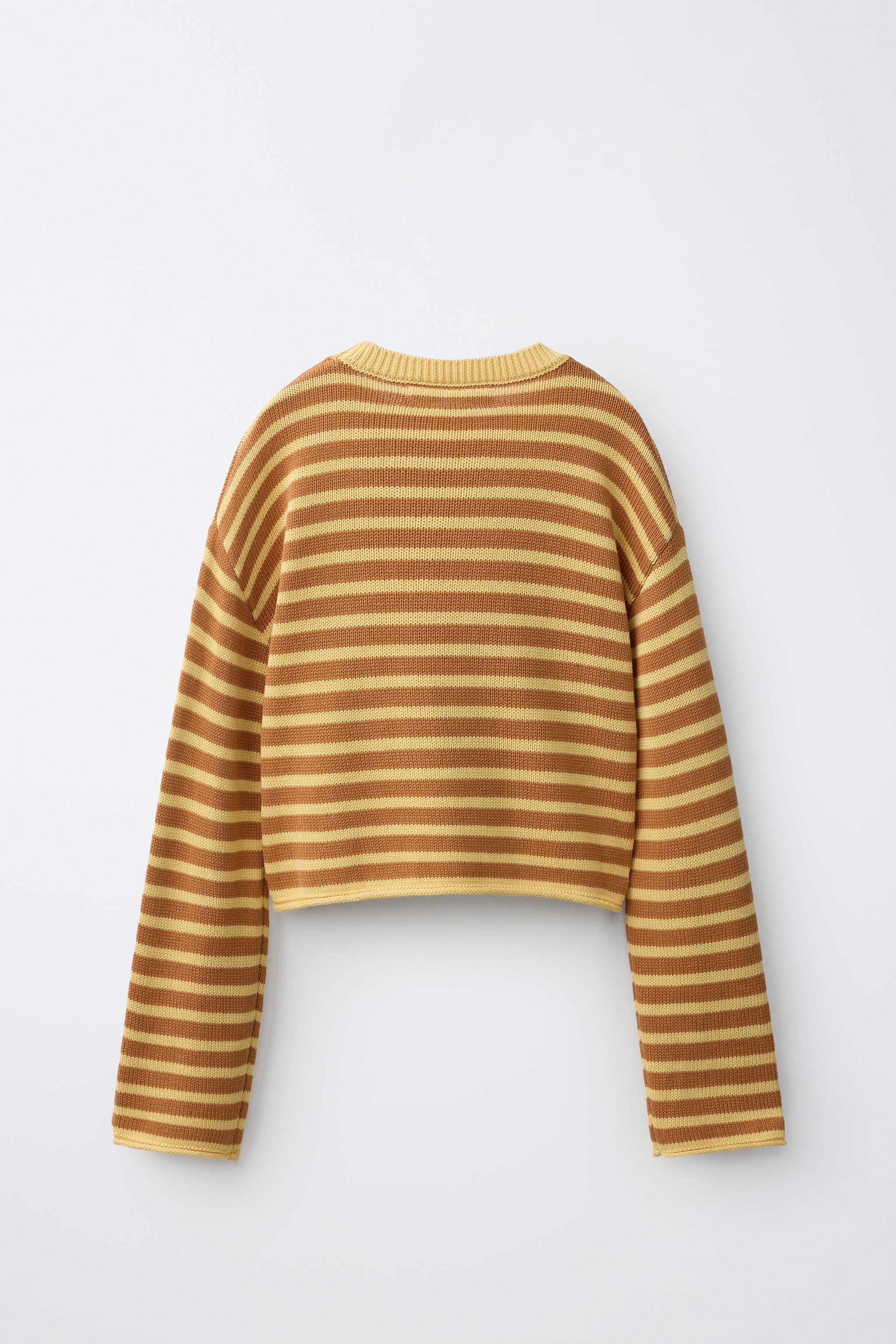 STRIPED KNIT JUMPER — yellow
