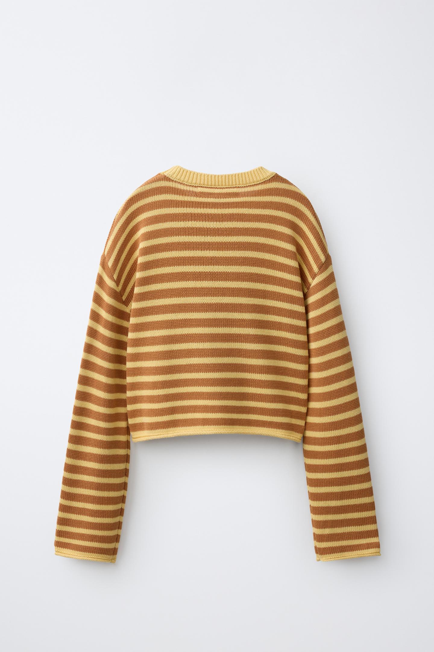 Детский свитер Zara Striped Knit Jumper, цвет: Жёлтый — фото 3