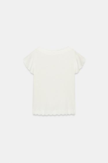 TOP MANCHES VOLANTS DENTELLE - Blanc de Zara - Image 7
