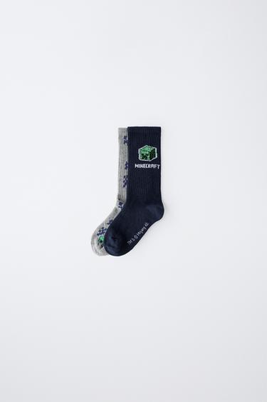 Zara TWO-PACK OF MINECRAFT © MOJANG AB. ™ LONG SOCKS - Blue