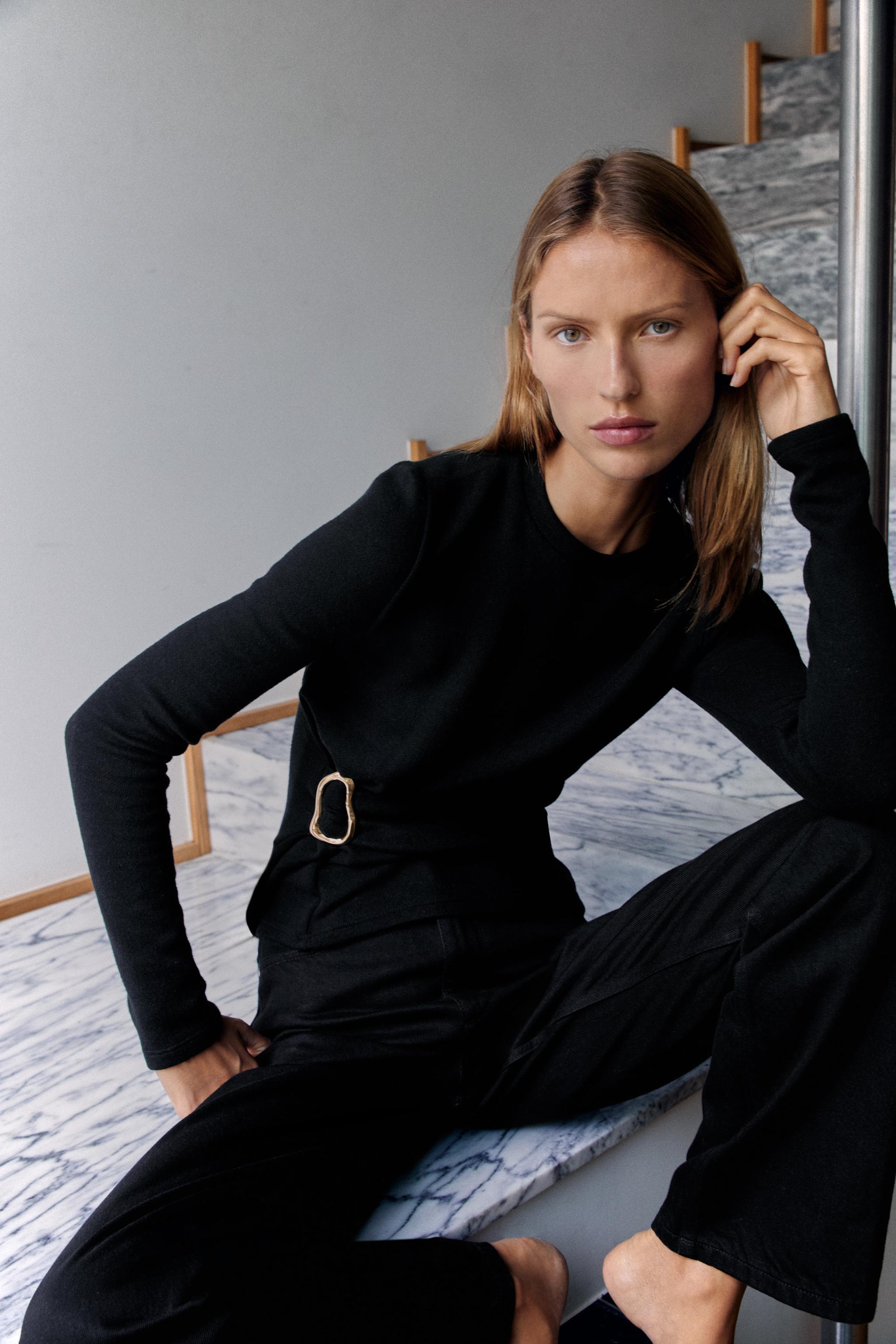 Soft Top With Metallic Detail by Zara