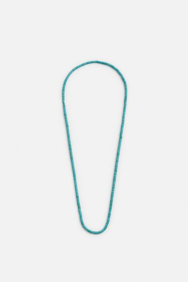 BEADED STONE NECKLACE - Turquoise by Zara