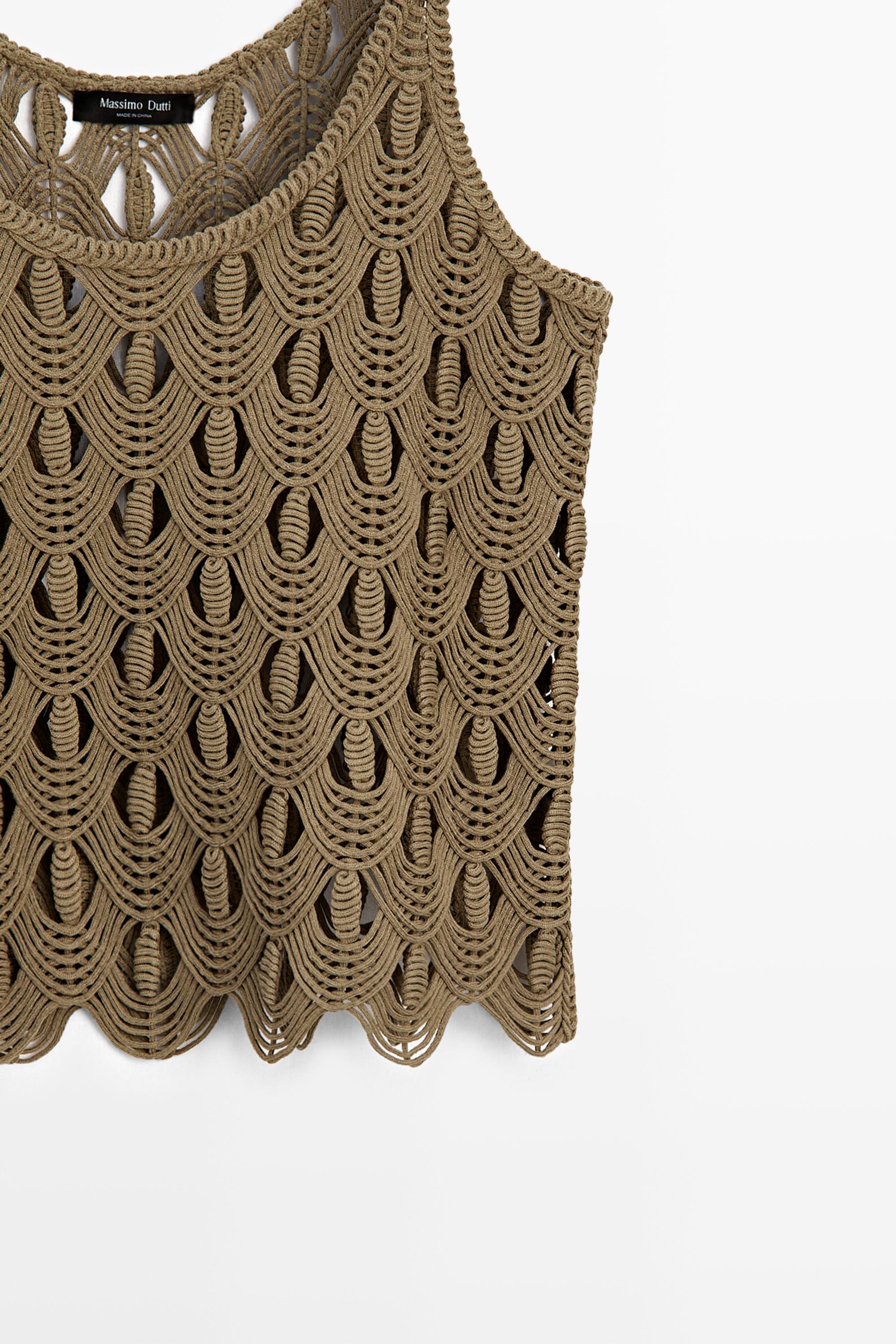 Top à bretelles détail crochet