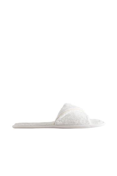 TERRY SLIDERS WITH TRIM - White by Zara