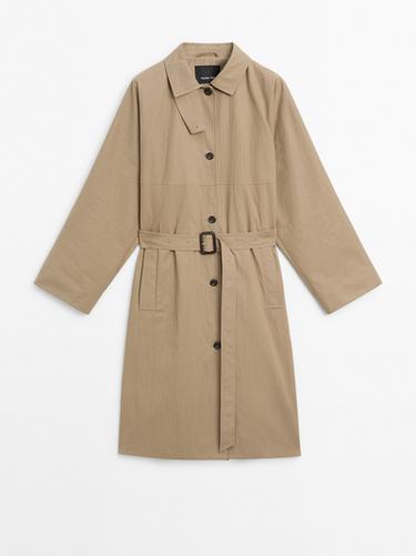 Zara Cotton blend trench coat - Dark mink