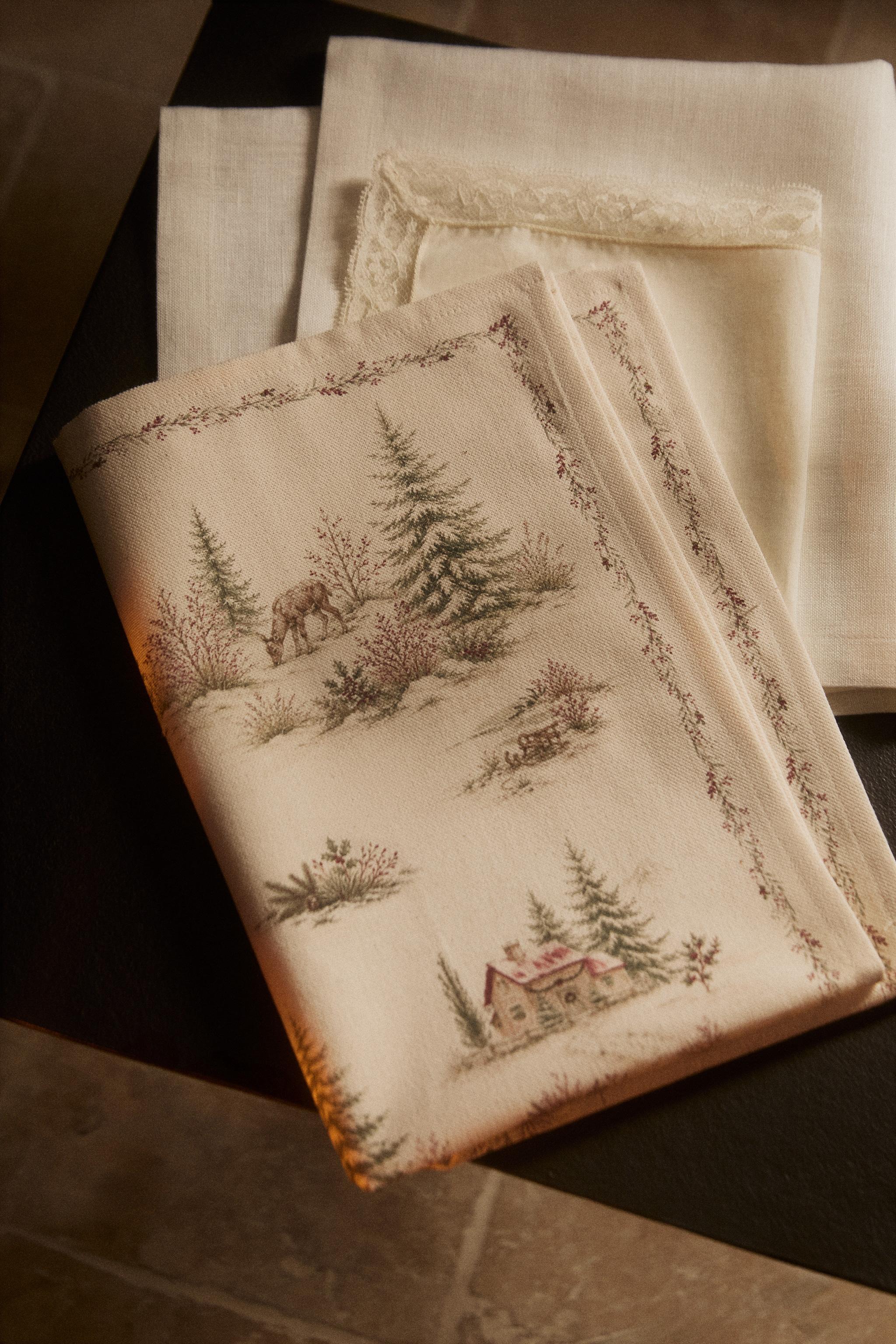 TORCHON CUISINE TOILE DE NOËL (LOT DE 2)