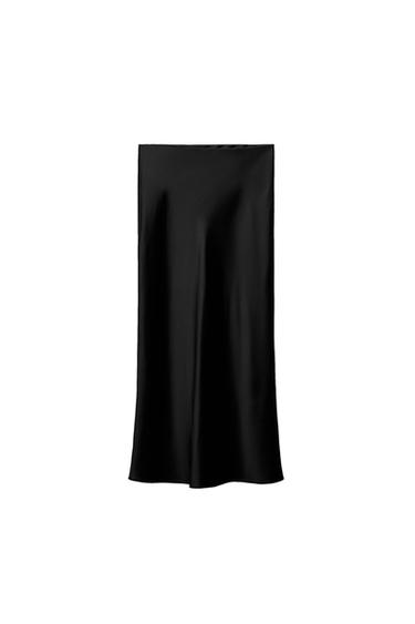 SATIN MIDI SKIRT