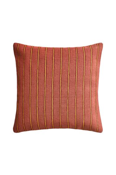 STRIPED CUSHION COVER - Raspberry by Zara