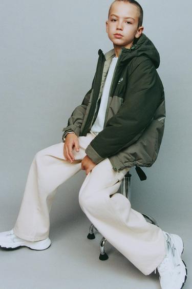 Zara 拉鍊設計絎縫外套 - 卡其色
