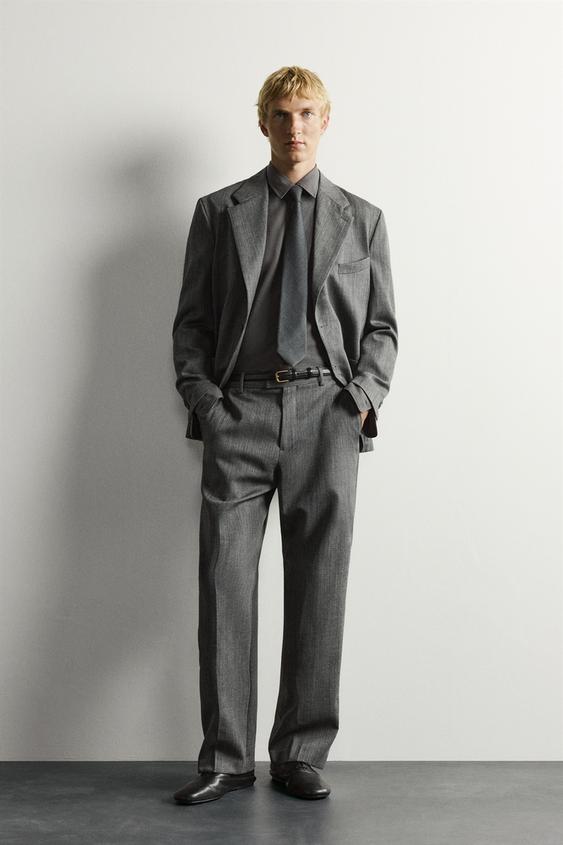 100% WOOL RELAXED FIT SUIT TROUSERS - Anthracite grey de Zara - Imagen 0