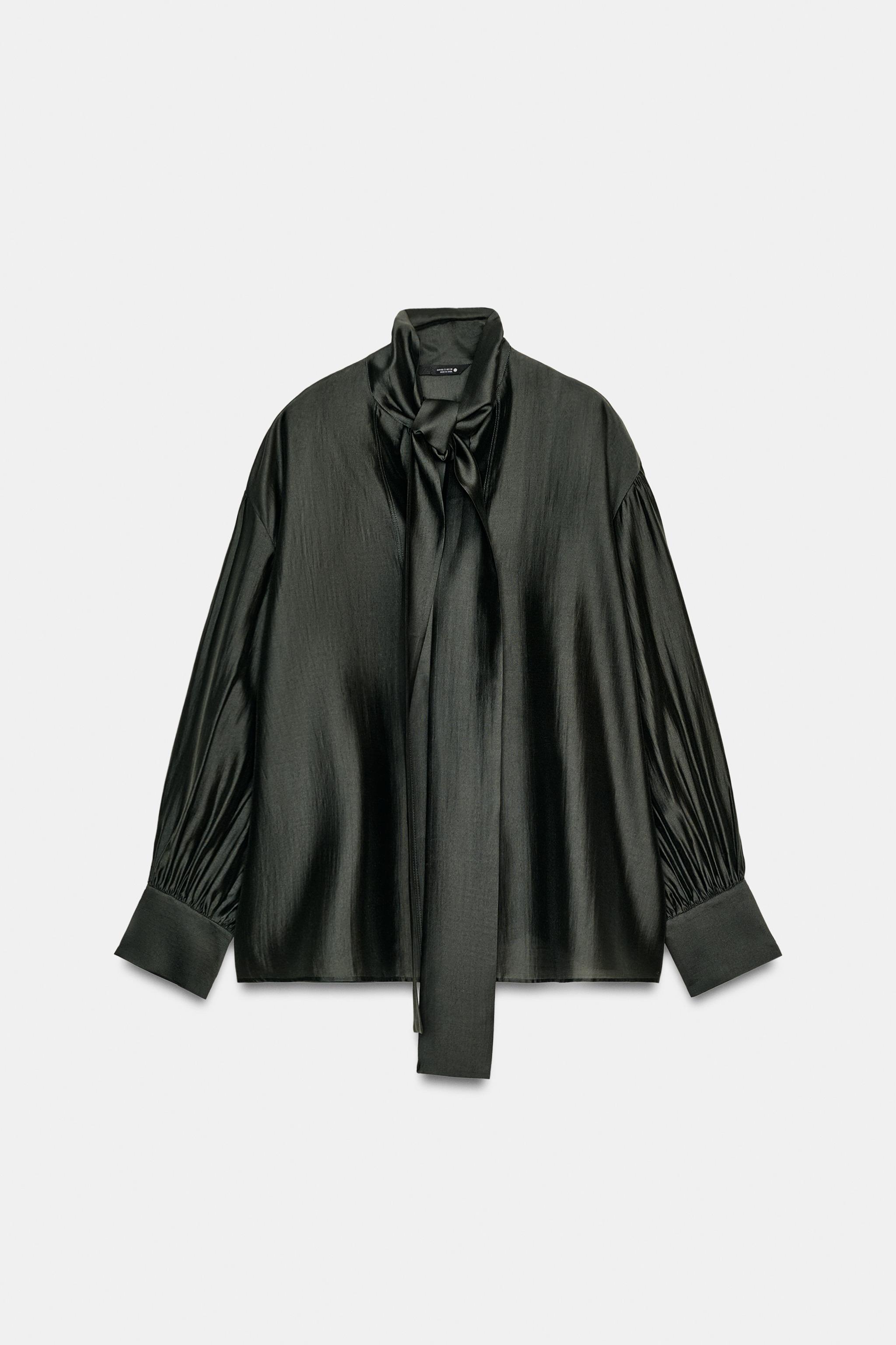 SATIN EFFECT SHIRT WITH TIES ZW COLLECTION