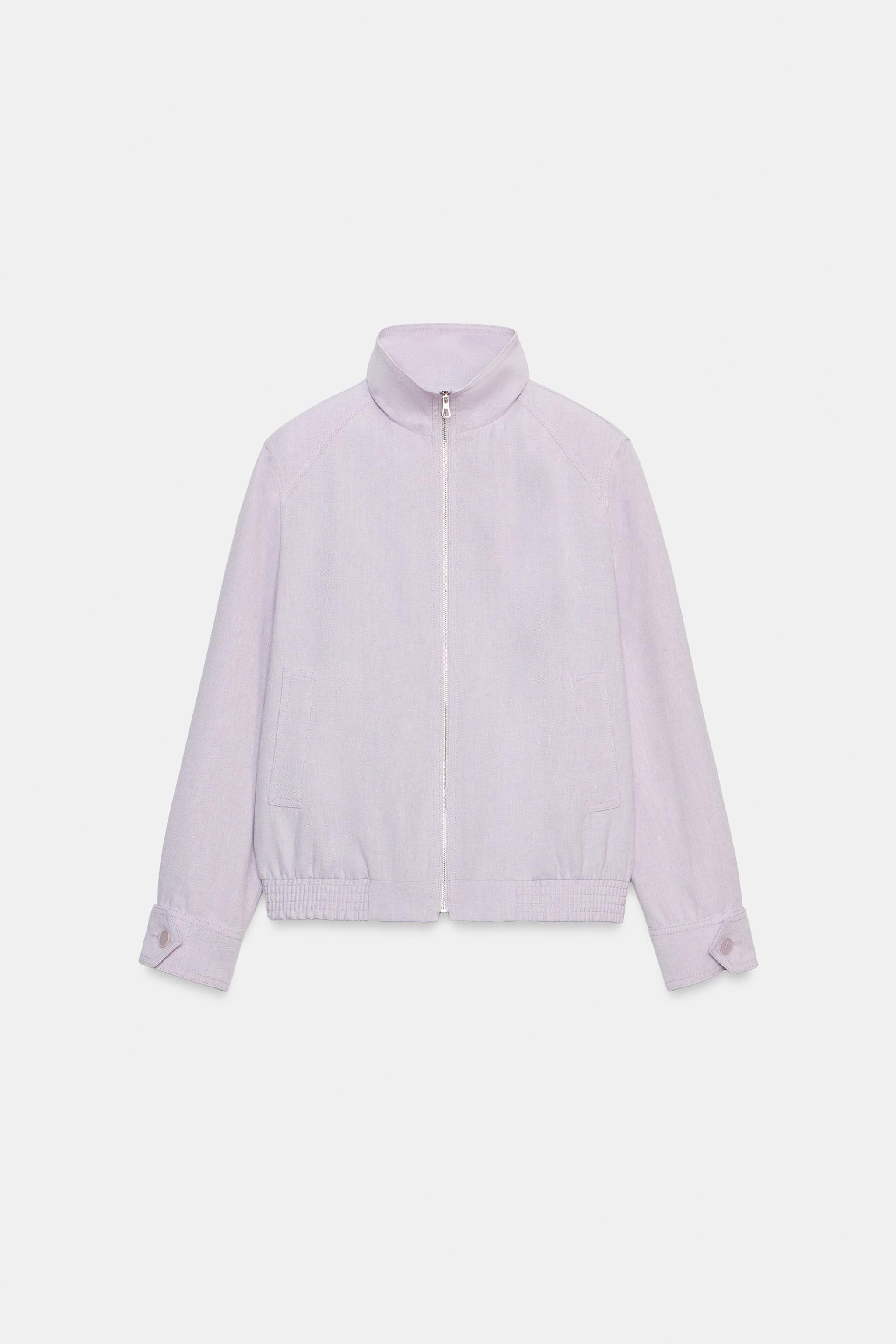 Женские куртки Zara LINEN BLEND BOMBER JACKET ZW COLLECTION — фото 7