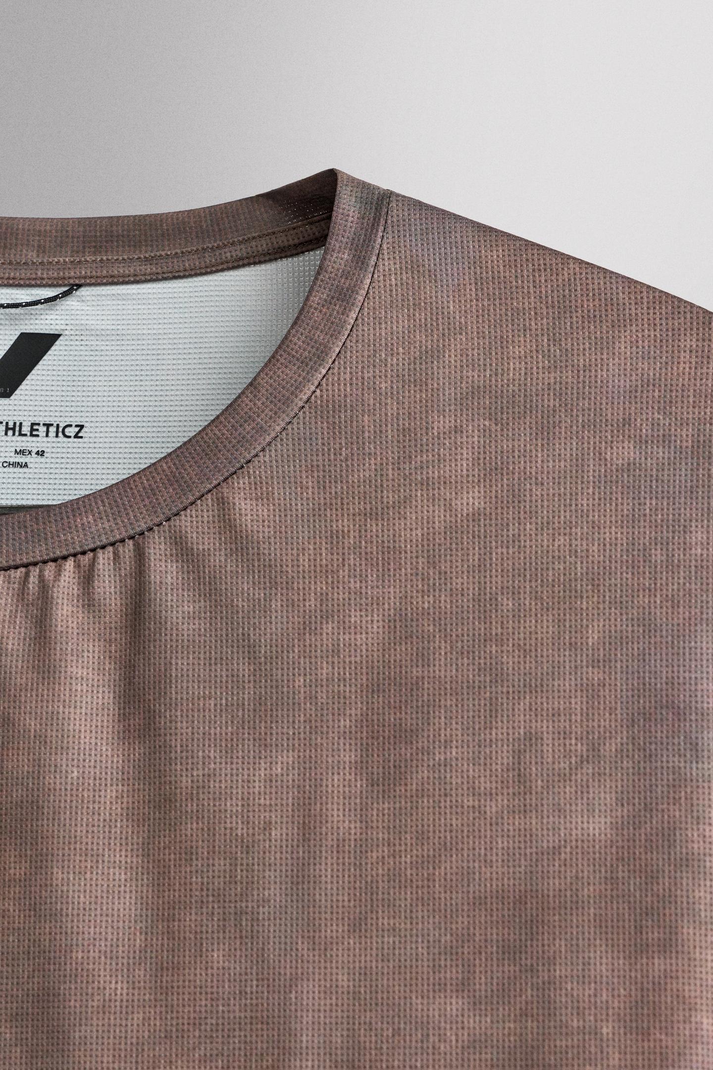 Мужская футболка Zara Gradient Technical Running, цвет: Бордовый — фото 9