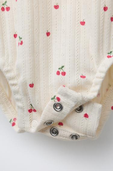 CHERRY PRINT BODYSUIT AND LEGGINGS SET - Cream by Zara - Image 3
