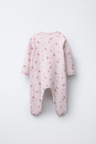 BUNNY SLEEPSUIT WITH CONVERTIBLE FOOT - Pink by Zara - Image 1