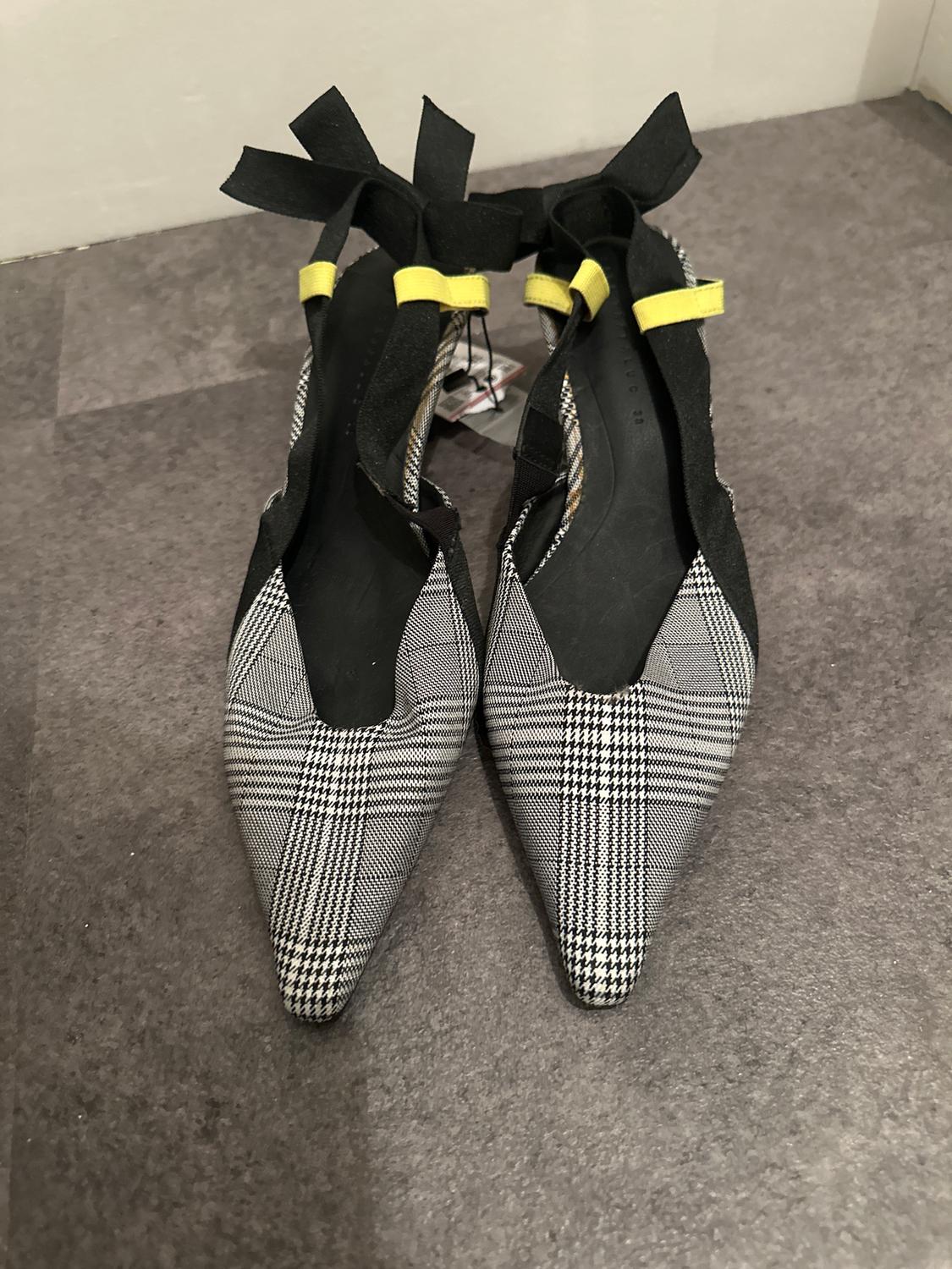CHECKED HIGH HEEL SLINGBACK SHOES - Image 4