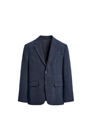 Zara SLIM FIT WOOL BLEND BLAZER - Blue / Indigo