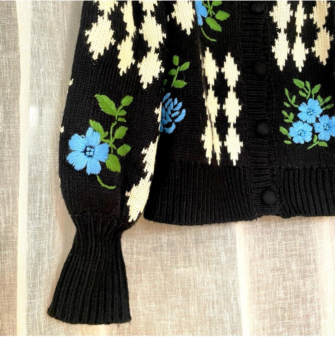 EMBROIDERED JACQUARD KNIT CARDIGAN - Image 3