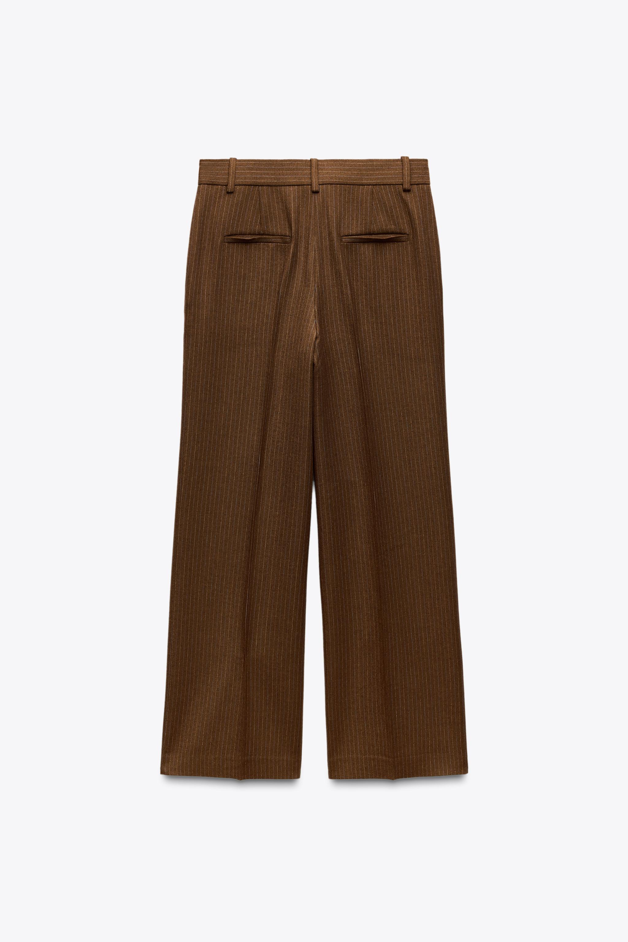 ZW COLLECTION MANTECO WOOL WIDE-LEG PANTS - Ocher | ZARA