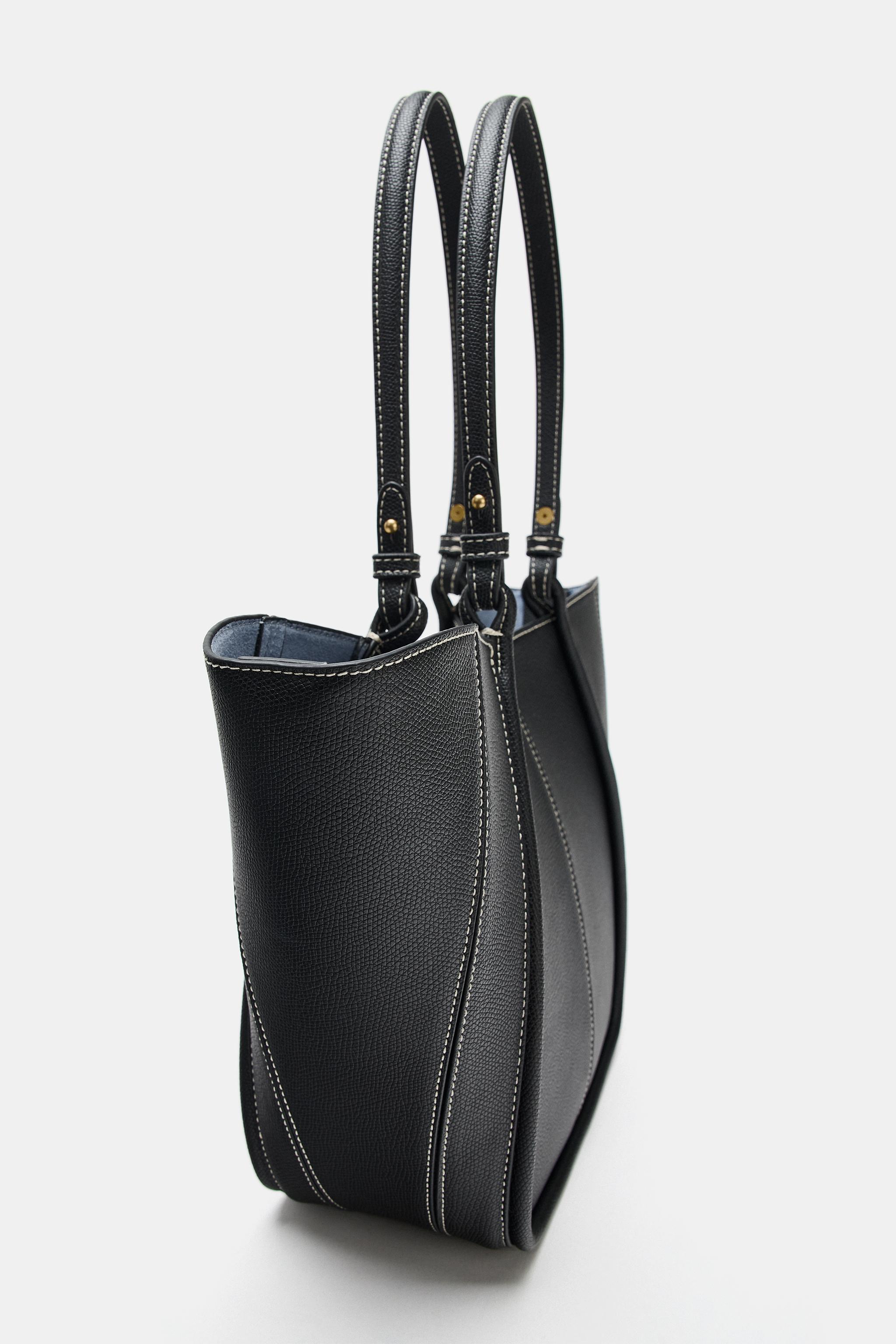 MINI SHOPPER WITH TOPSTITCHING