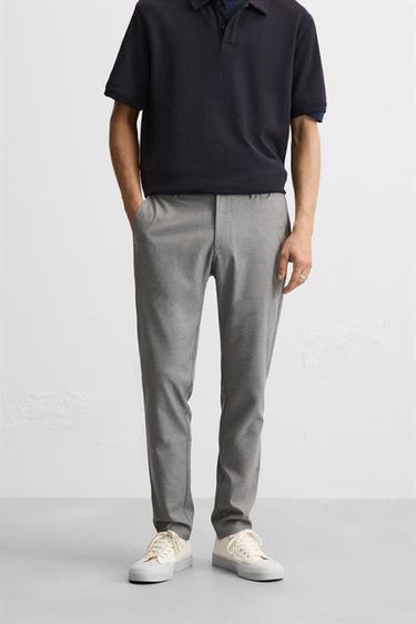 SLIM FIT COMFORT TROUSERS - Grey by Zara