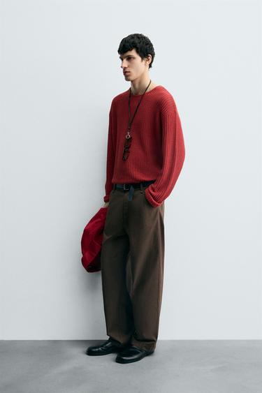 TEXTURED KNIT SWEATER - Brick by Zara - Image 3