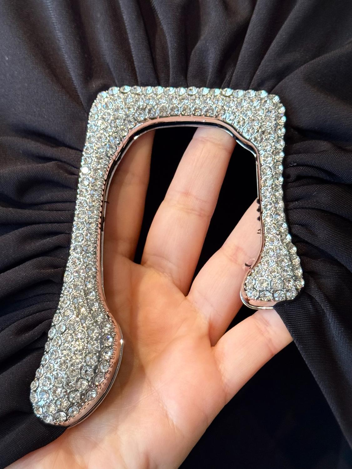 DRAPED CUT-OUT DRESS WITH SHINY DETAIL - Image 3