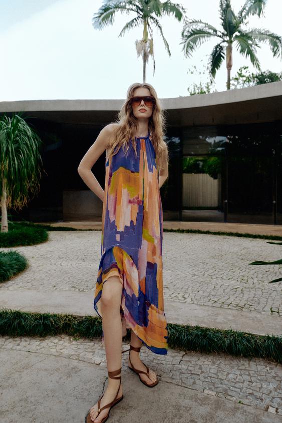 ASYMMETRIC HEM PRINTED DRESS from Zara - $79.90