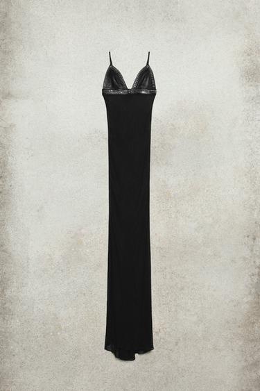 LUDOVIC DE SAINT SERNIN x ZARA 가죽 콤비 원피스 - Zara 블랙