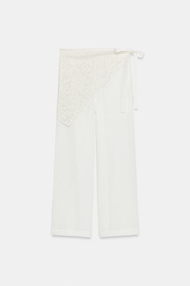 STRAIGHT-LEG PAREO TROUSERS - Ecru by Zara - Image 7