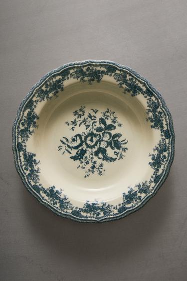 ASSIETTE CREUSE FAÏENCE FLORALE - Bleu de Zara - Image 5