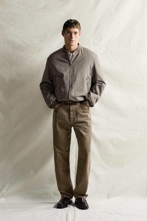 PADDED BOMBER JACKET - Taupe grey by Zara - Image 0