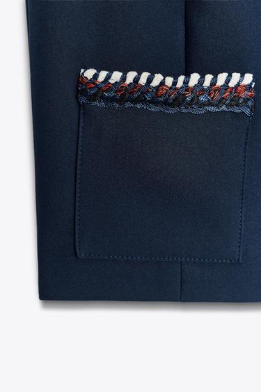 WESTE MIT FANTASIE-PASPEL - Marineblau von Zara