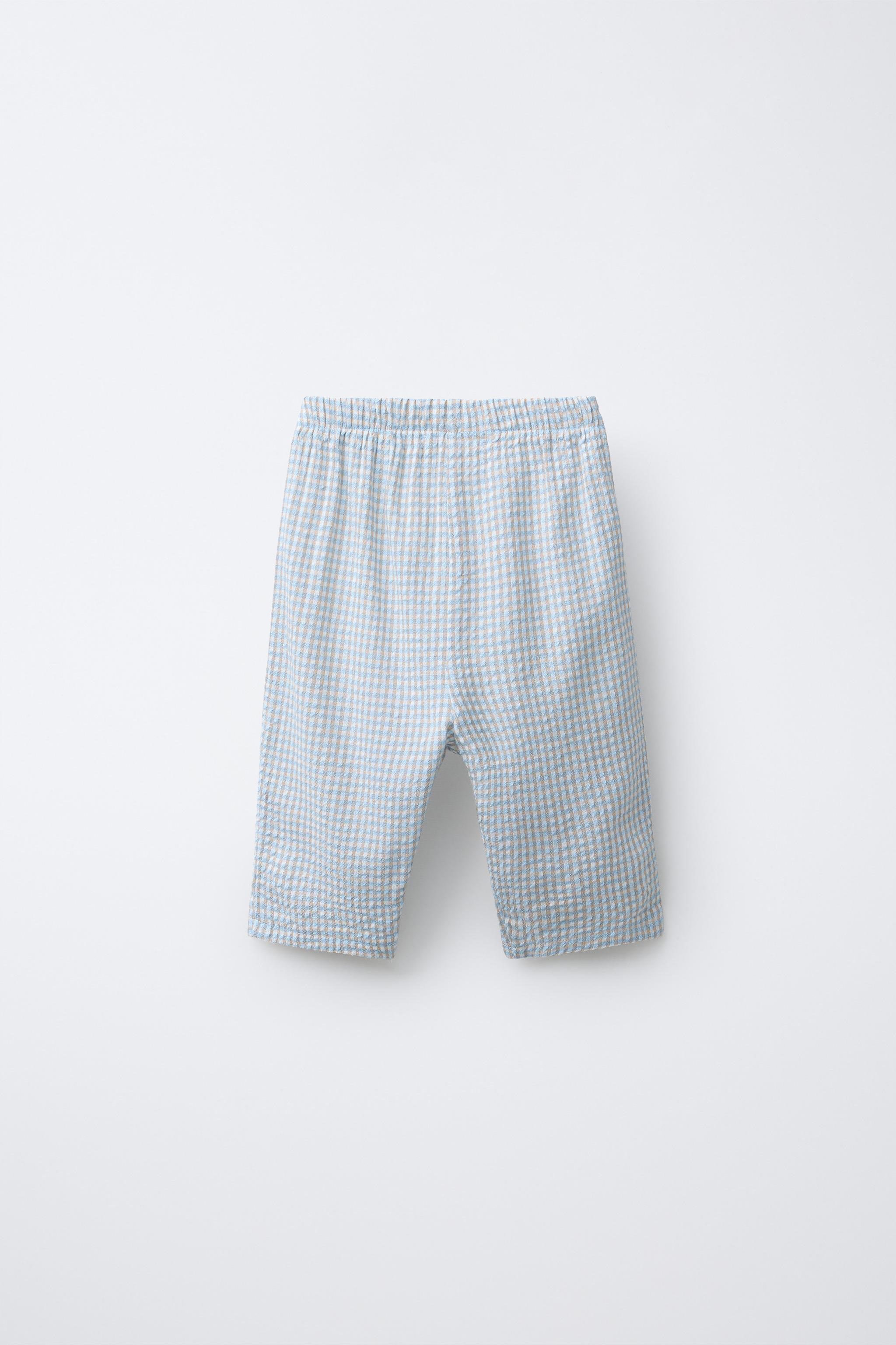 PANTALON TEXTURÉ À CARREAUX