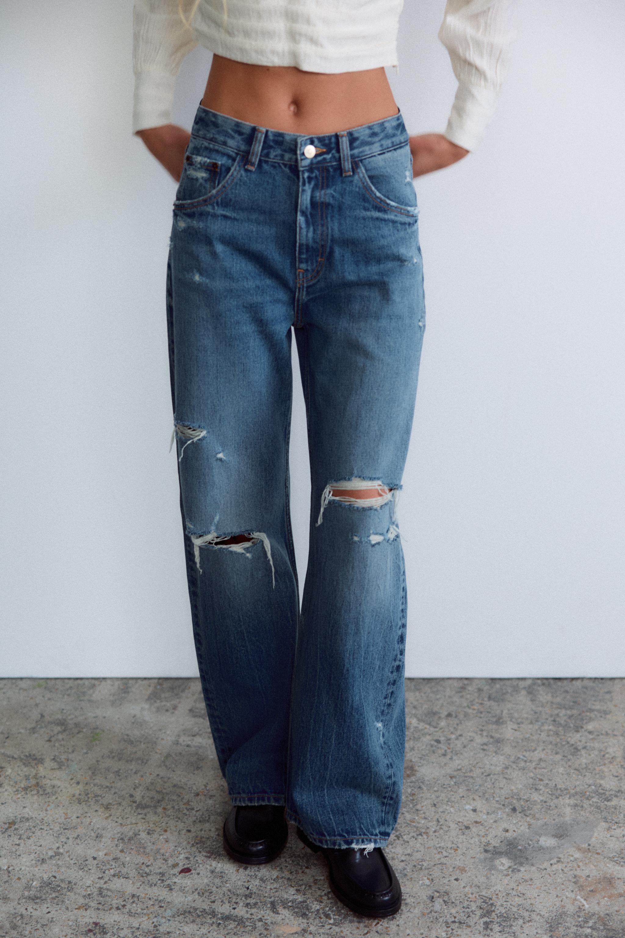 TRF カーブ ハイウエストジーンズ - ブルー | ZARA Japan / 日本