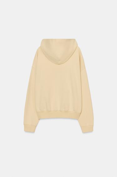 SWEAT À CAPUCHE EFFET DÉLAVÉ - Jaune de Zara - Image 6