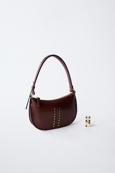 STUDDED SHOULDER BAG - Burgundy Red by Zara - Image 5