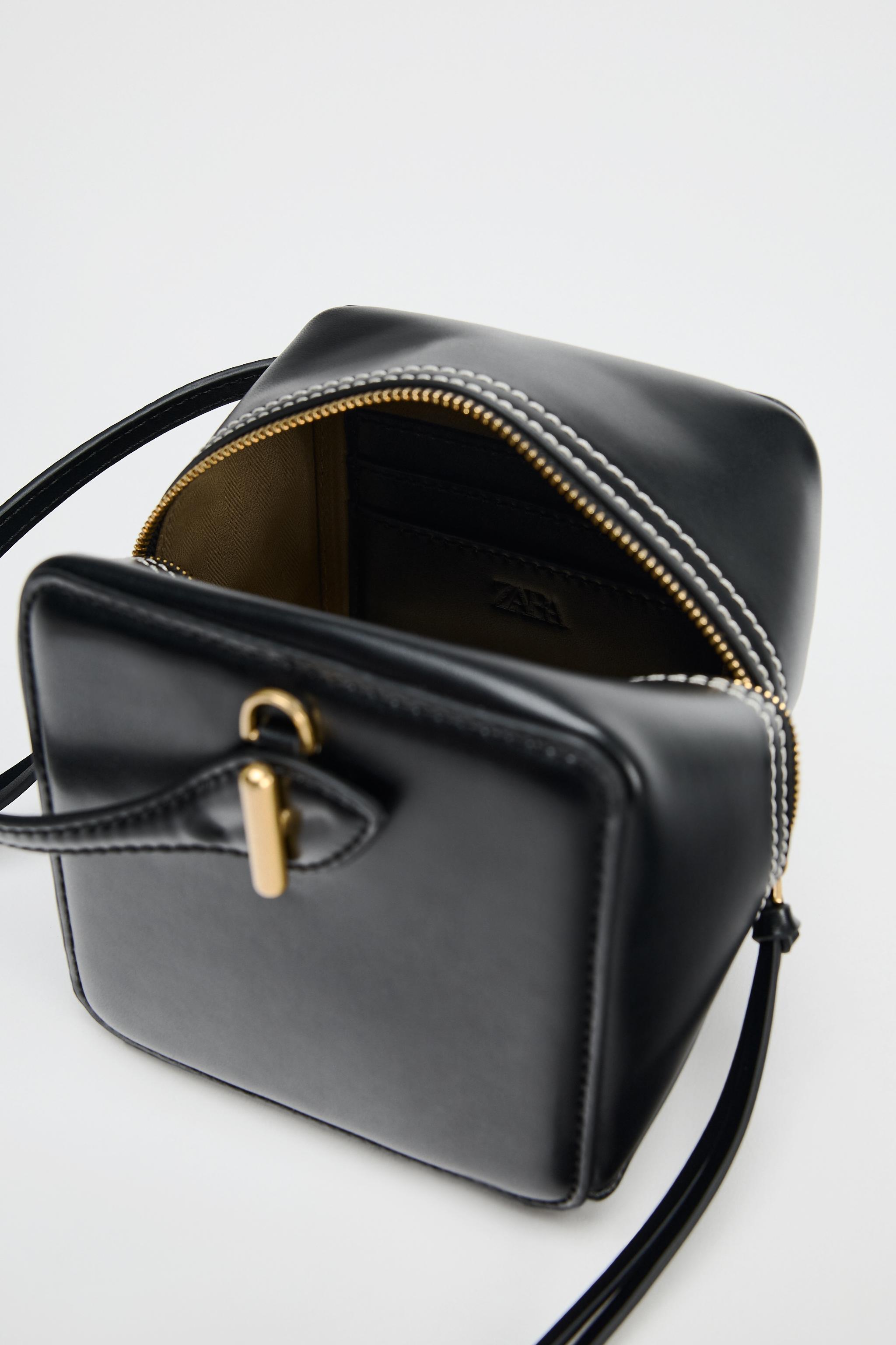 SQUARE TOPSTITCHING MINI BAG - Black | ZARA United States