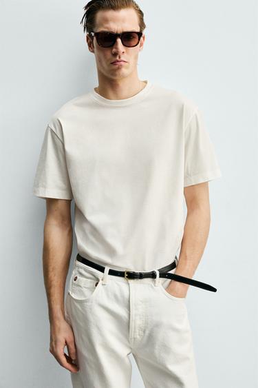 T-SHIRT COURT COUPE MERCERISÉE - Blanc de Zara - Image 5