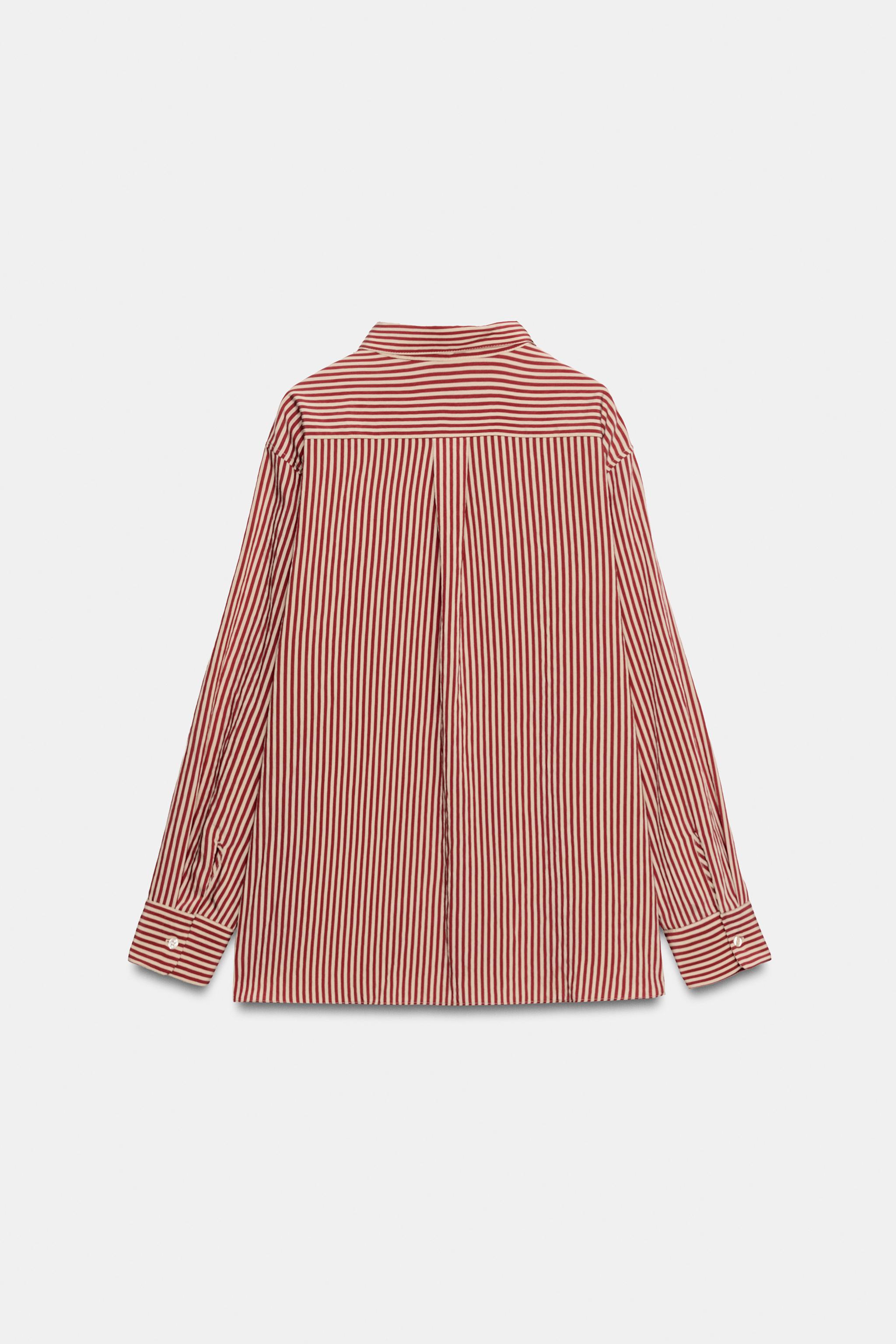 Женские рубашки Zara ZW COLLECTION STRIPED POCKET SHIRT — фото 8