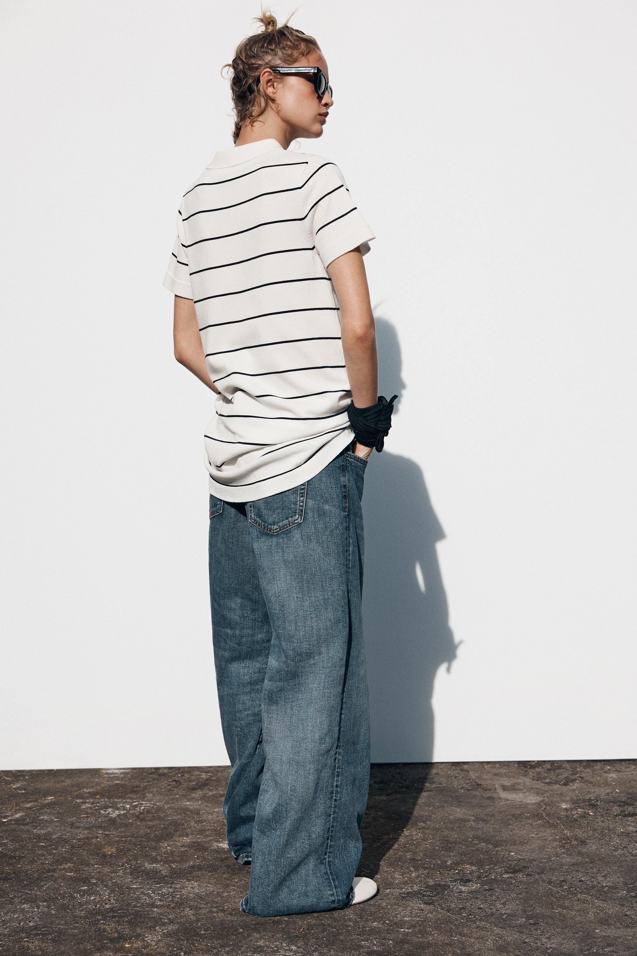 ショート ニット ストライプ ワンピース - ストライプ | ZARA