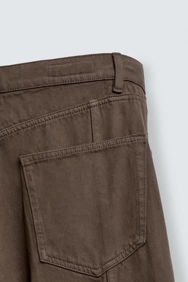 PANTALON CARGO EN DENIM À POCHES - Marron de Zara - Image 9
