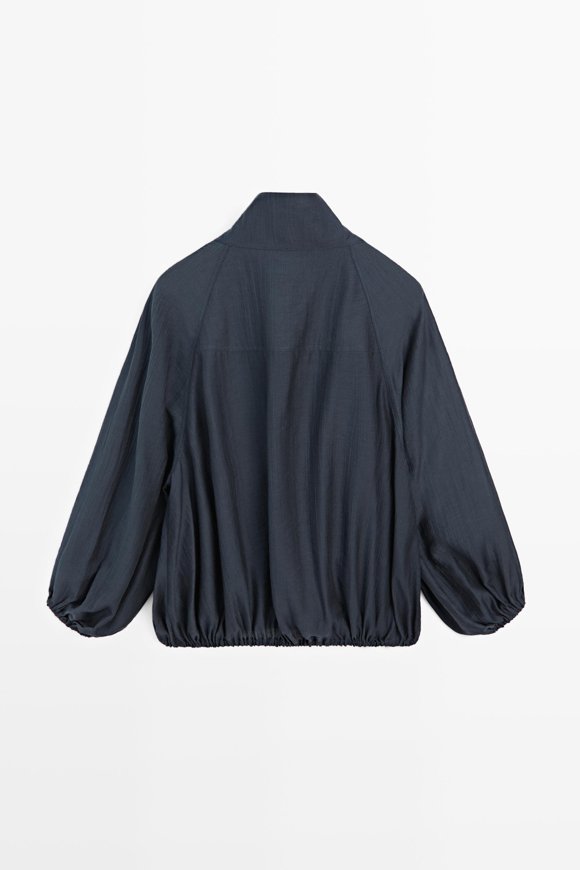 Veste bomber fluide détail froncé