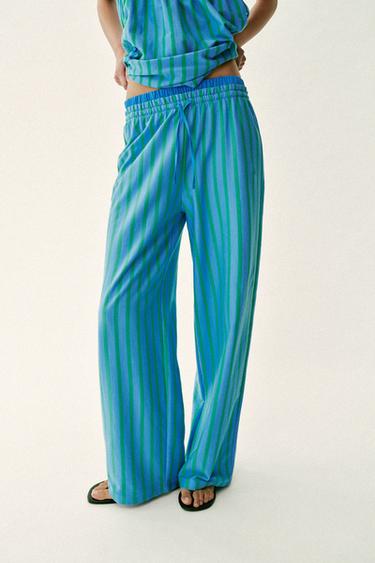 STRIPED PALAZZO TROUSERS - striped by Zara - Image 1
