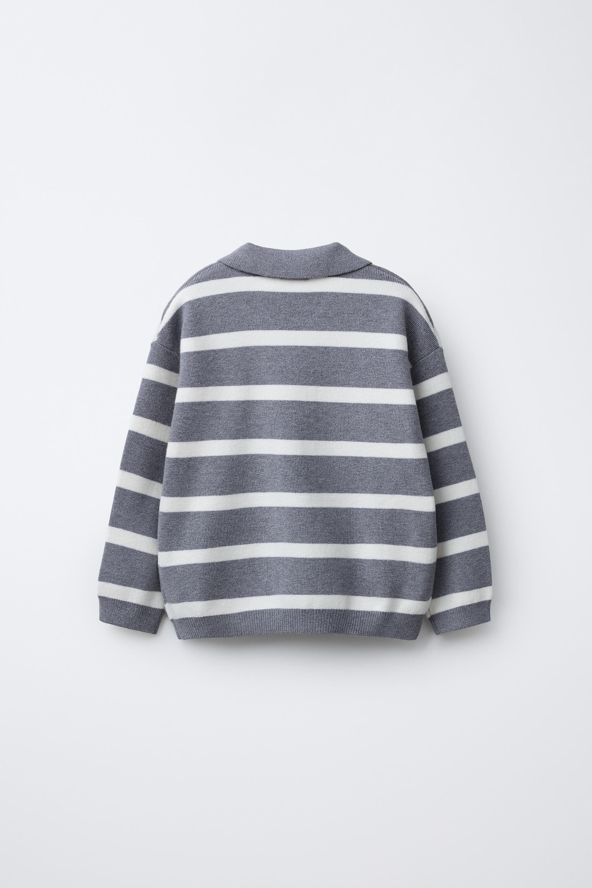 ストライプ柄ニットセーター - グレーマール | ZARA Japan / 日本