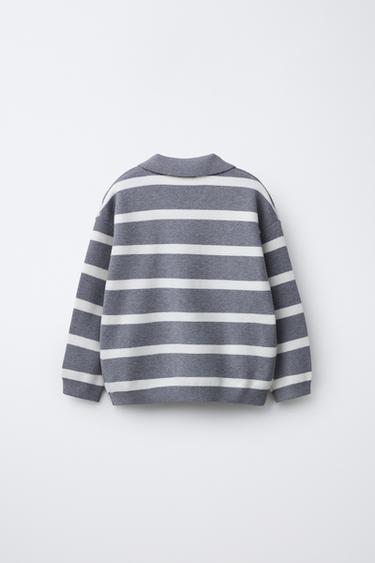 STRIPED KNIT SWEATER - Grey marl by Zara - Image 1