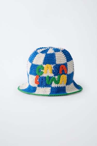 BONNET BOB EN MAILLE CASA LAWA X ZARA KIDS - Bleu / Blanc de Zara - Image 3