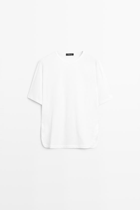 Zara Flowing 100% cotton T-shirt - White - Image 0
